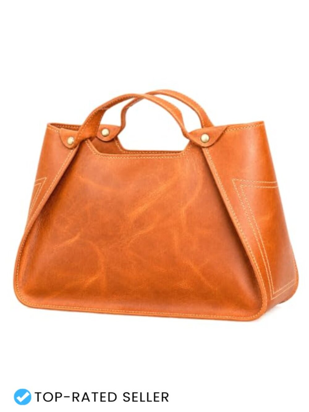 Genuine Leather Tote Bag Women Work Travel Handbag with Zipper